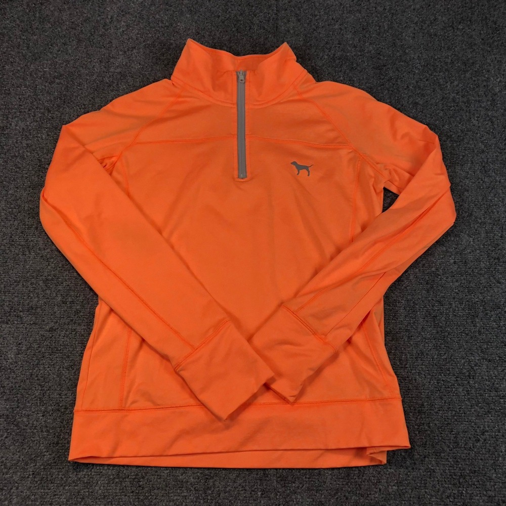 Victoria's Secret‎ PINK Orange Quarter Zip Pullover Athletic Top